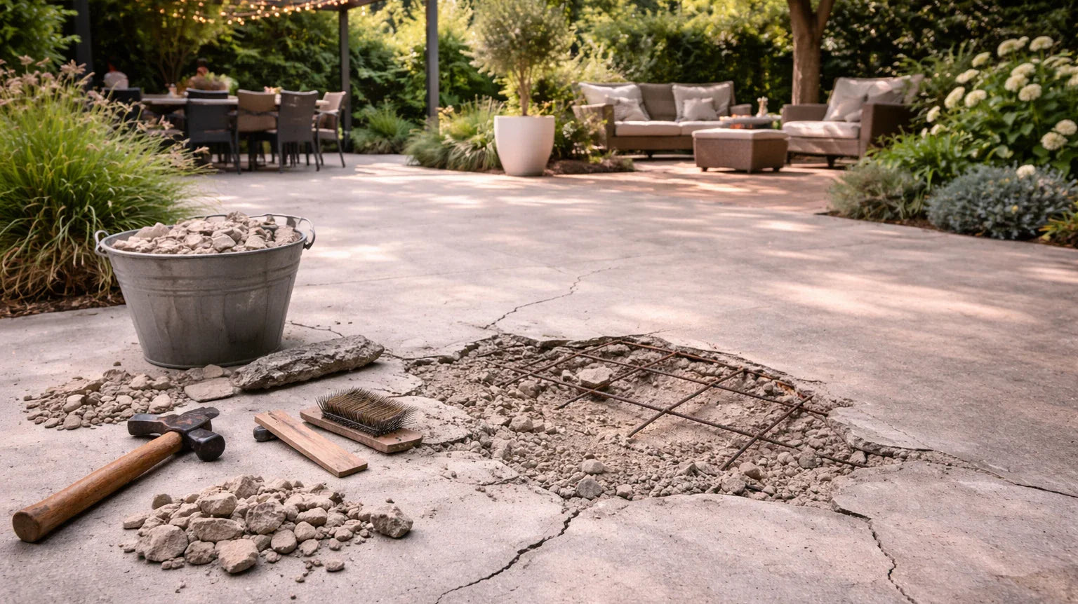 Betonrot herkennen — donkere vlekken op betonvloer