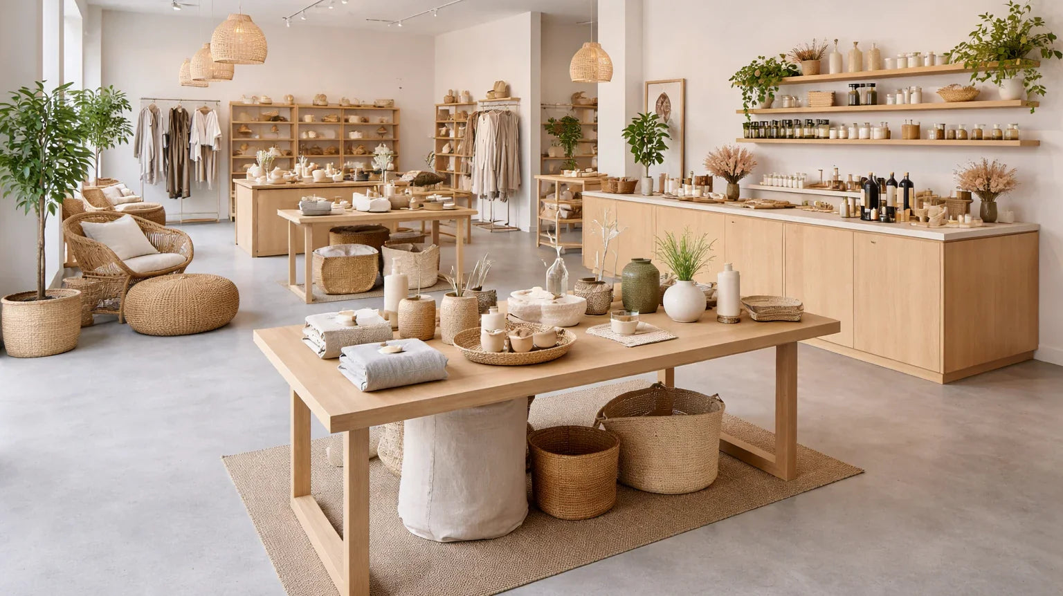 Winkelvloer in nieuwe Nestkids store na betoncoating behandeling