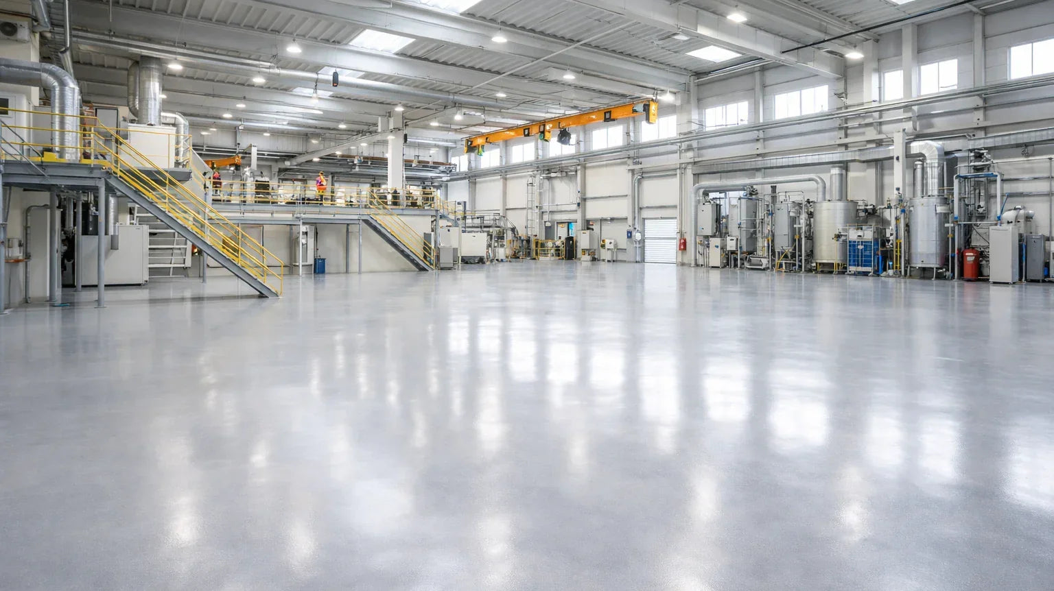 Geverfde fabrieksvloer met zware-belastings betoncoating