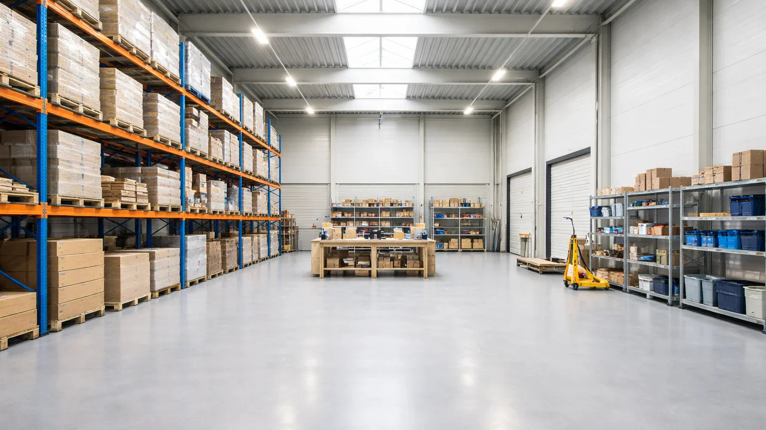 Geverfde magazijnvloer met slijtvaste betoncoating