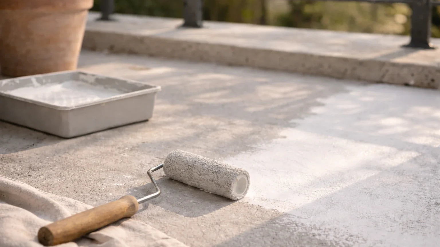 Thermometer als indicatie van ideale schildertemperatuur voor betonverf