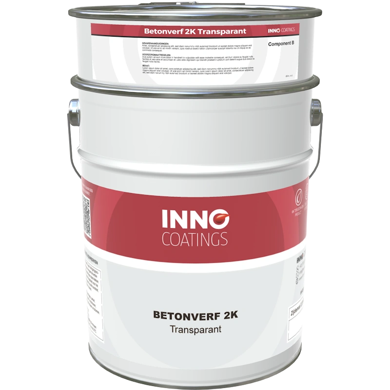 Inno Coatings Betonverf 2K transparant, 10kg-emmer voor betonvloeren