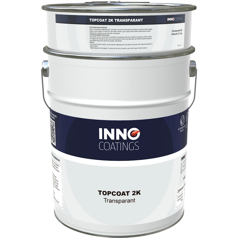 Inno Coatings Topcoat 2K PU transparant, 10kg-emmer heldere afwerkcoating beton