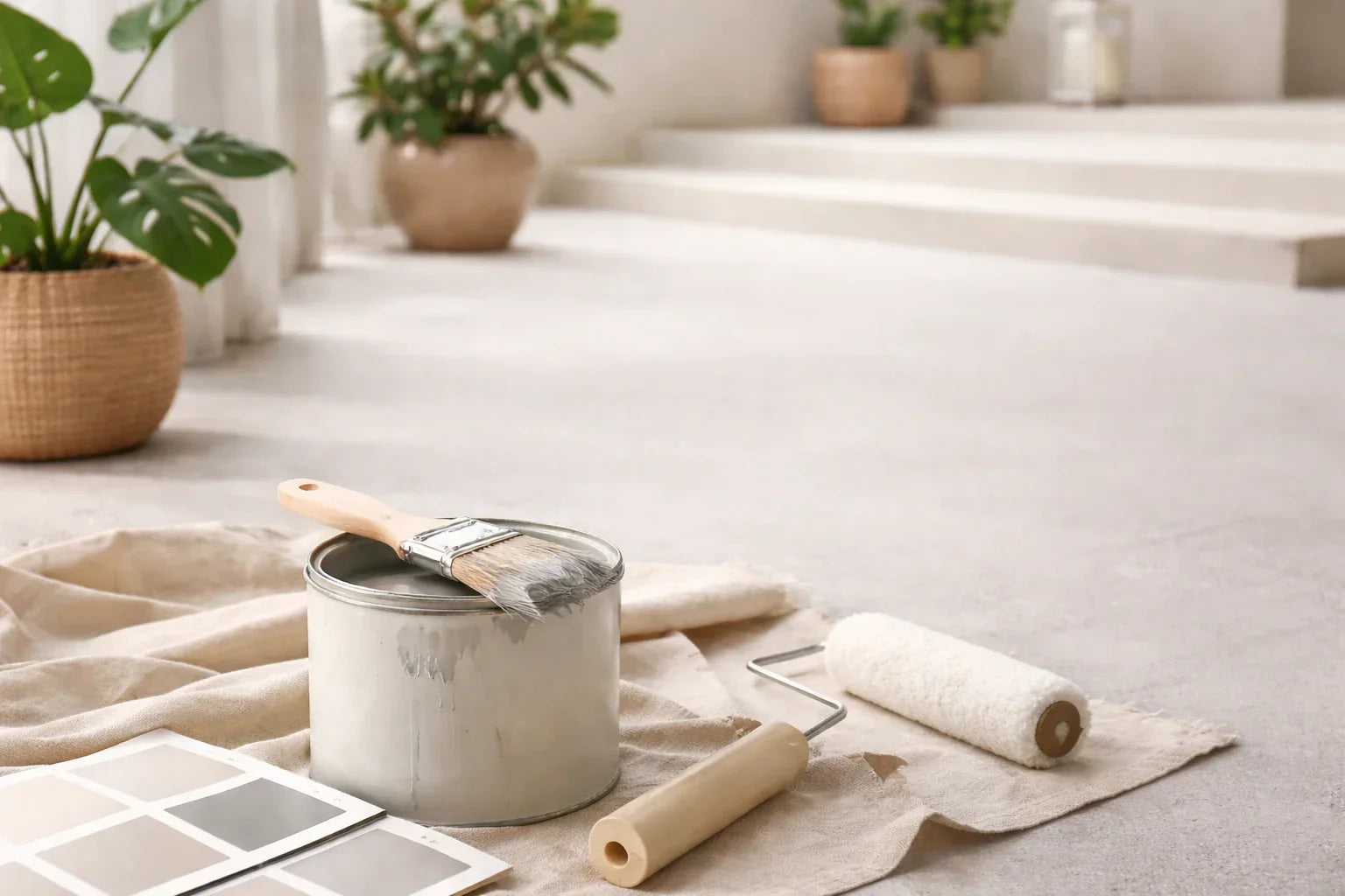 Betonvloer gerepareerd met Inno Vloerfix epoxy plamuur