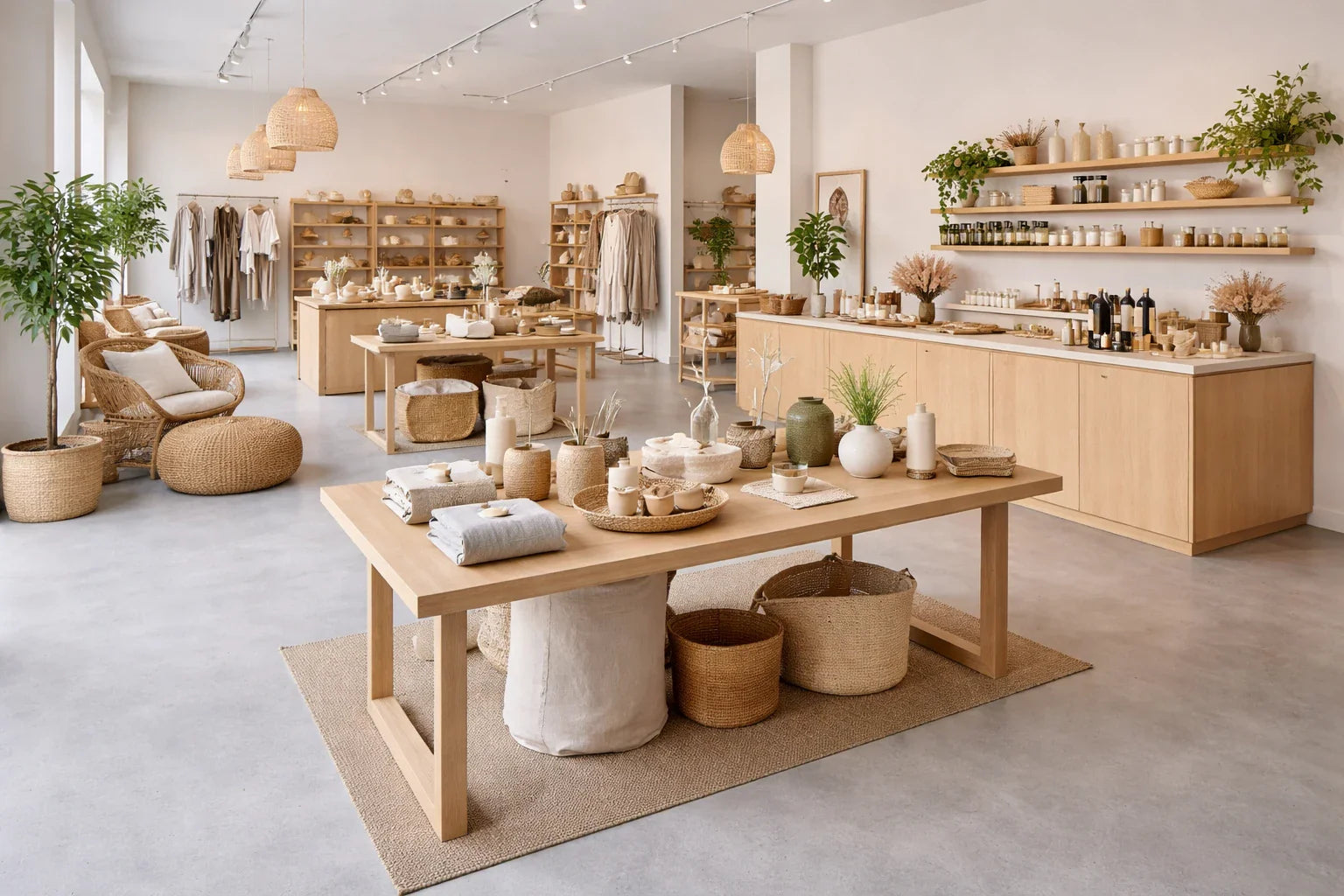 Winkelvloer in nieuwe Nestkids store na betoncoating behandeling