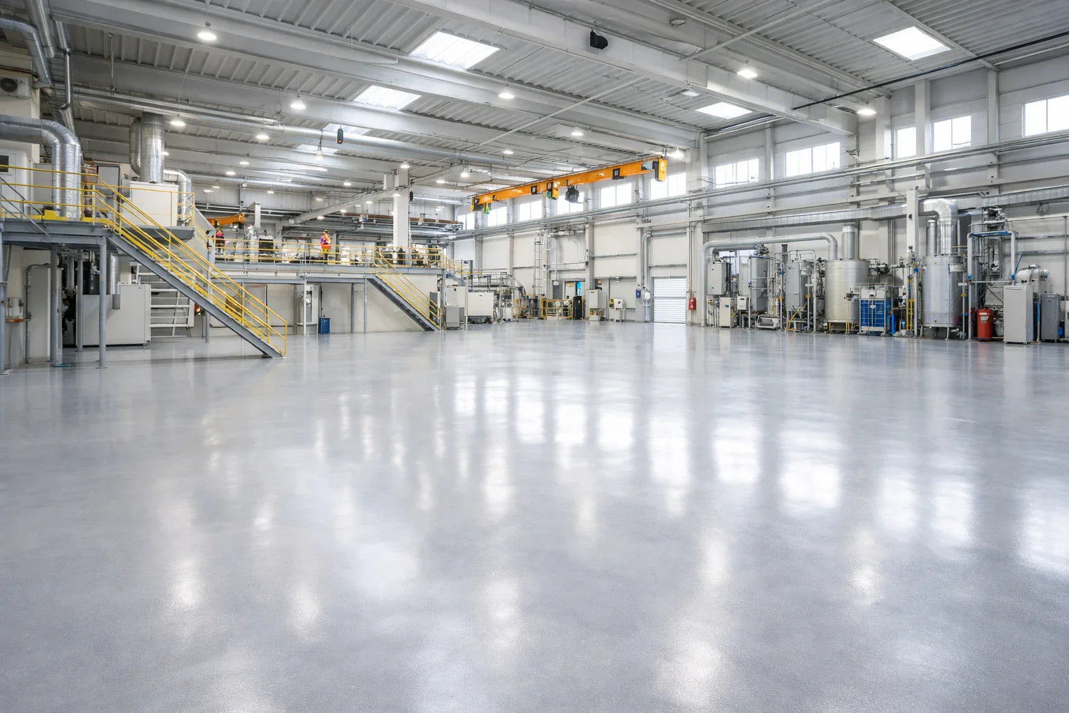 Geverfde fabrieksvloer met zware-belastings betoncoating