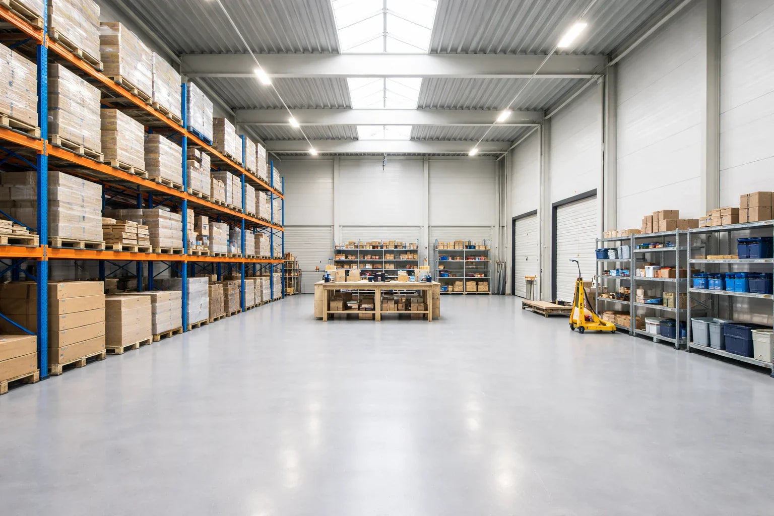Geverfde magazijnvloer met slijtvaste betoncoating