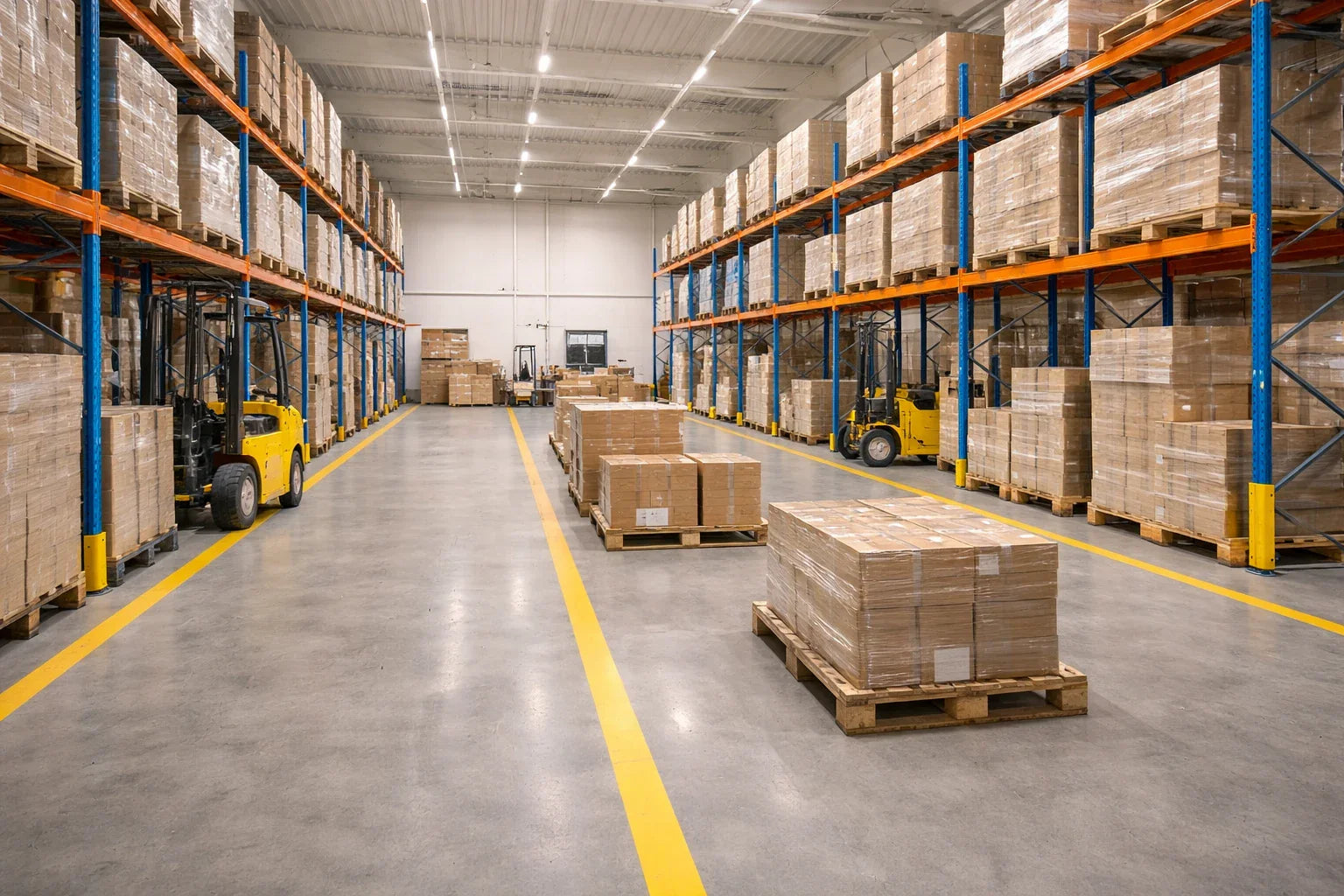Opslaghal betonvloer behandeld met Inno Vloersealer na stralen