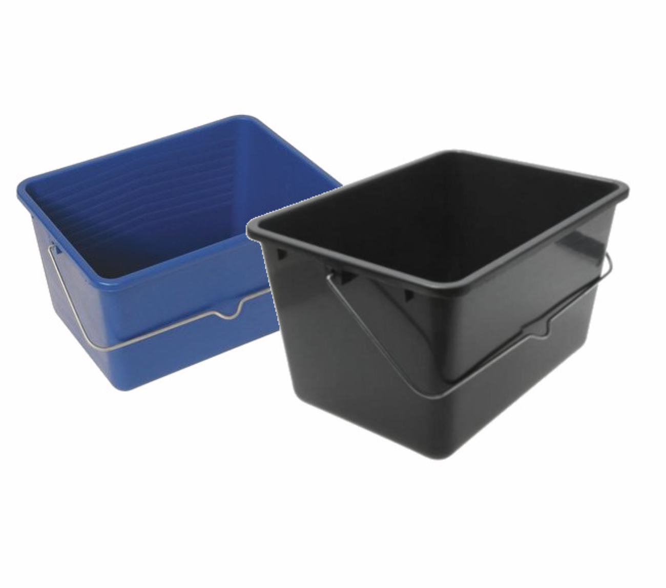 Verfemmer met rooster voor het verdelen van betonverf op de roller